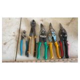 ASSORTED TIN SNIPS, PLIERS, NEEDLE-NOSE & MORE