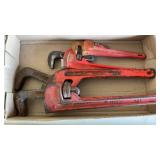 (4) PIPE WRENCHES, CRESCENT WRENCHES & OTHER
