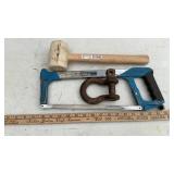 HACKSAW, HAND BROOMS, TAPE MEASURES & MISC. TOOLS