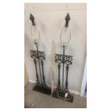 (2)  Iron open design - Tall lamps &