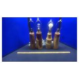 (4) HAND TURNED LAMPS AND (2) LAMP SHADES