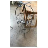Basket Stand 3 tier & Wood Table