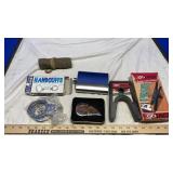 BOOT JACK, HAND CUFFS,  PUNCHES & MISC. KNIVES