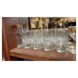 HONEY JAR, STEMWARE & GLASS CHIMNEYS