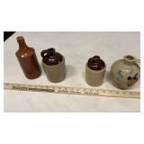 (4) SMALL CROCK JUGS