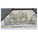 GLASS CANNING JARS AND COFFEE MUGS