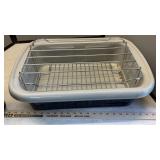 (2) ROASTING PANS AND (2) WIRE RACKS