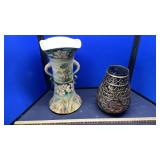 (3) JAPANESSE VASES & NUNCHUCKS