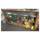 GLASS DISPLAY CABINET MEASURES 60"W X 25"D X 36" T