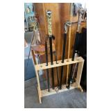 ASSORTED CANES AND CANE SWORDS WITH RACK