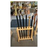 ASSORTED CANES AND CANE SWORDS WITH RACK