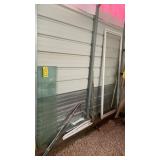 (6) GLASS SHELVES, SHELF BRACKETS & GLASS DOOR