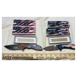 TRUMP KNIVES, RED DEER STRAIGHT RAZER, FLASH LIGHT