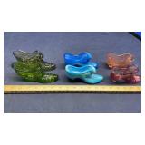GLASS SHOES, CRYSTAL PERFUME BOTTLES & MISC GLASS