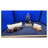 (2) WAGONS & FIGURINE