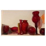 ASSORTED RED GLASS