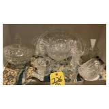 PRESSED GLASS CANDY DISH CUPS, BOWLS & CREAMERS