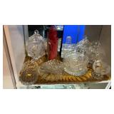 CLEAR GLASS BOWLS, CANDY DISHES, BASKET & MORE