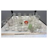 GLASS OIL LAMP CHIMNEYS AND LAMP SHADE