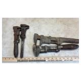 PIPE WRENCHES, CAST IRON LEGS AND MORE