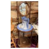 WASH BASIN STAND W/ MATCHING PITCHER & BOWL
