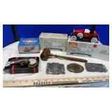 BELT BUCKLES, FORD COIN BANKS, GAVEL & MORE