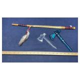 GLASS TOMAHAWKS, MILK GLASS JUICER, & MORE
