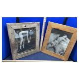 (2) WOOD FRAMED WALL HANGINGS