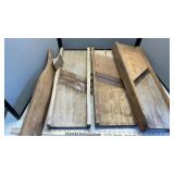 (3) CABBAGE SLICERS AND A FISH SCALING BOARD