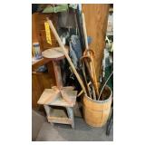 CANES, WALKING STICKS & WOOD STOOLS
