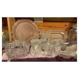 COOKIE JAR, PLATES, BASKET & MISC. GLASS