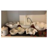 HOBNAIL BOWLS, BASKET & CANDY DISH