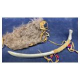 BONE KNIFE, QUIVER & NATIVE AMERICAN DECOR