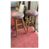 (2) WOOD STOOLS