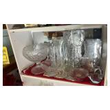 FENTON FROSTED BOWL, VASES & MISC. GLASS