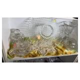 ASSORTED CLEAR GLASS BOWLS & PLATES