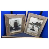 (2) BARN WOOD FRAMED WALL HANGINGS