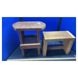 (4) WOOD STOOLS
