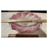 MURANO, PINK SWIRL ART GLASS BOWL