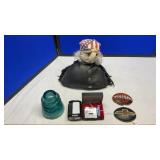 ZIPPO LIGHTER, BEADED BELT BUCKLES AND