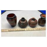 (4) NAVAJO VASES & POTS BY J. HAYES
