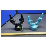 (2) BLUE & BLACK GLASS REVOLVERS