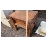 SHOP MADE WORKBENCH AND CAST IRON SINK