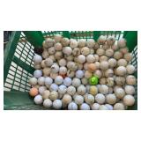 ASSORTED GOLF BALLS, TEES AND PINGPONG PADDLES