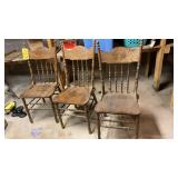(3) PRESS BACK CHAIRS