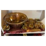 CARNIVAL GLASS PUNCH SET