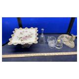 GLASS BELLS, PITCHER, VASE & MISC. GLASS