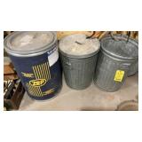 (2) GALVANIZED YARD WASTE BINS & OTHER