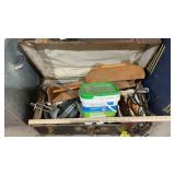 CHEST WITH EQUINE CARE ITEMS (ATG)
