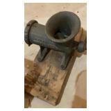 MEAT GRINDER, GLASS INSULATORS, FLOUR SEIVE AND